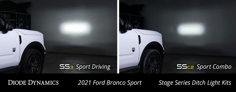 21-25 Ford Bronco Sport Diode Dynamics DD7143 Stage Series 2in LED Ditch Light Kit - Sport Yellow Combo