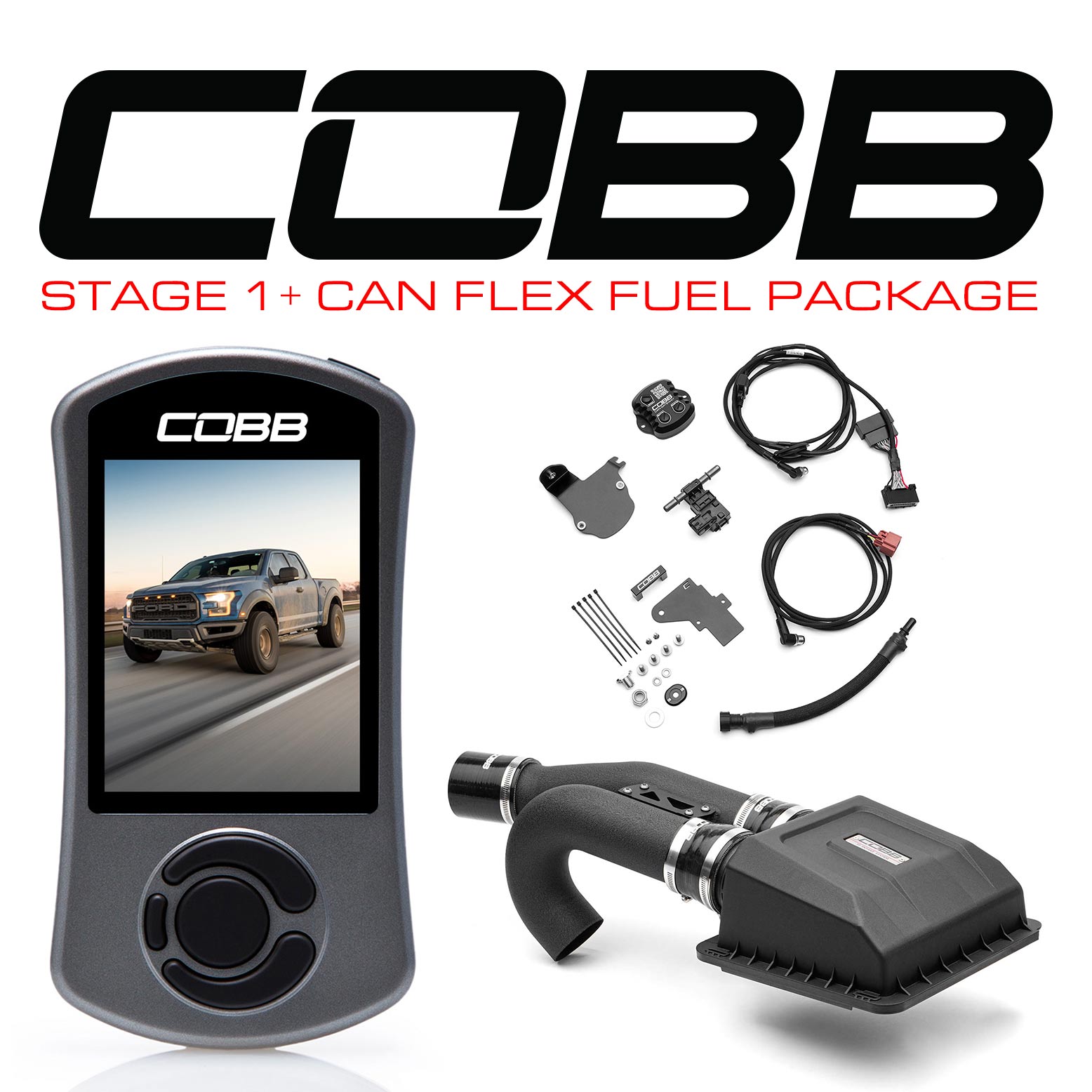 COBB Tuning 005001P-TCM-FF Stage 1 + CAN Flex Fuel Power Package with TCM 17-20 F-150 Ecoboost Raptor