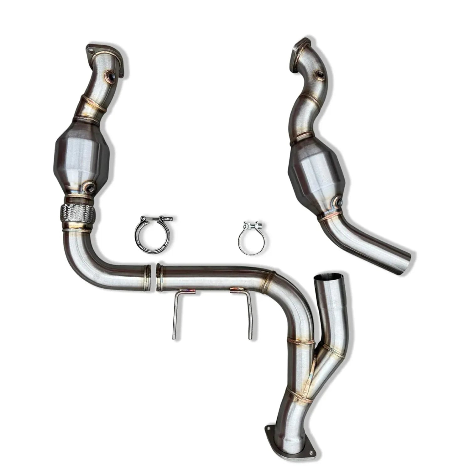 24-25 Ford F-150 2.7L EcoBoost CV Fabrication 72324CDP-1 Stainless Steel Catted Downpipes