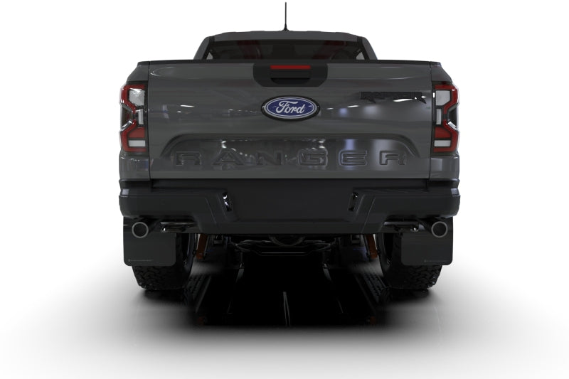 23-25 Ford Ranger Raptor Rally Armor MF123-UR-BLK-GRY Black UR Mud Flap Grey Logo