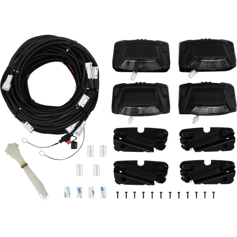 Westin 28-51003 R5 LED Light Kit Universal Fitment - 4 End Caps Integrated LED Lights w/ Wiring Harness - Black