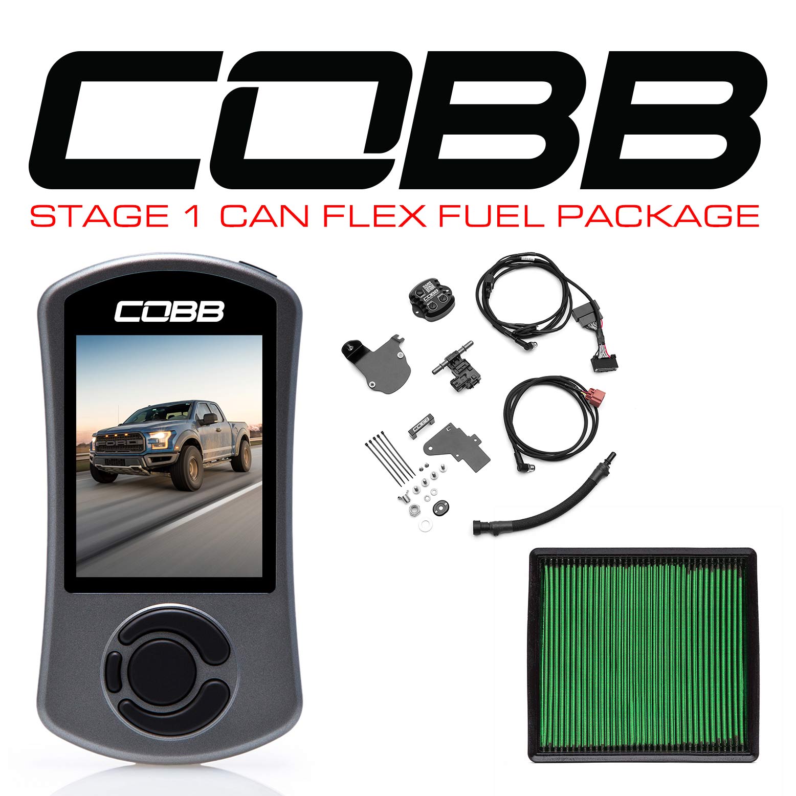 COBB Tuning 0050010-TCM-FF Stage 1 CAN Flex Fuel Power Package with TCM 17-20 Ford F-150 Raptor Ecoboost